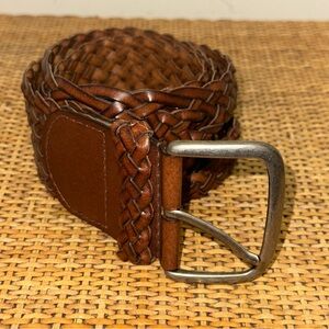 Bonded Braided Leather Women’s Medium Wide Split Belt Brown Pirate Hippie Boho